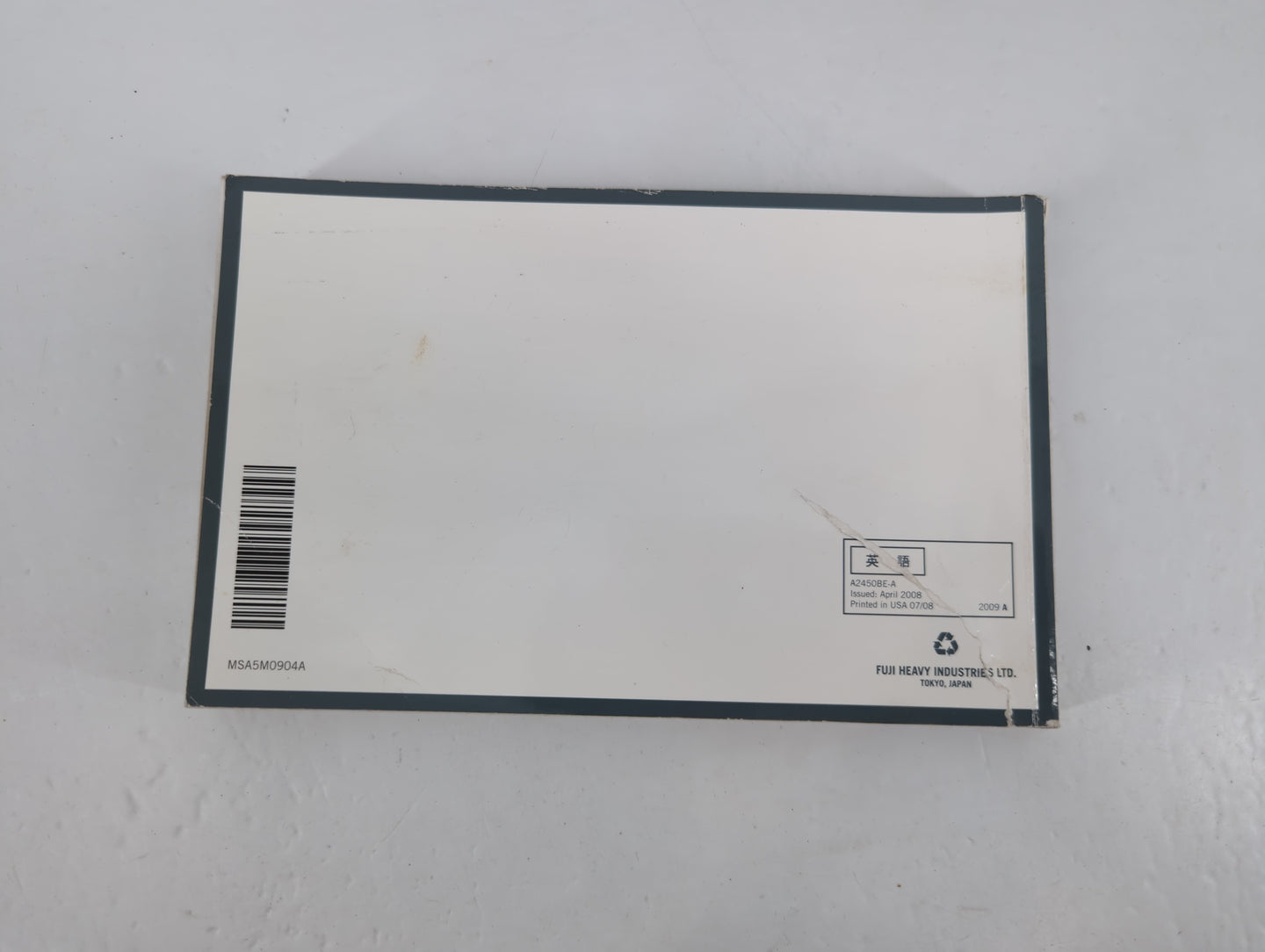 2009 Subaru Legacy Owners Manual Book Guide P/N:A2450BE-A OEM Used Auto Parts - Oemusedautoparts1.com
