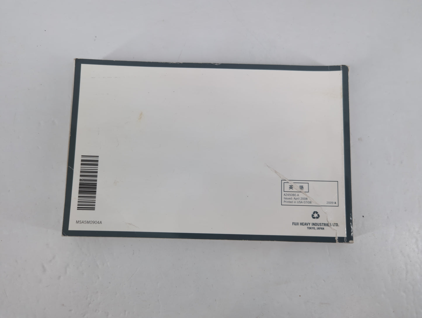 2009 Subaru Legacy Owners Manual Book Guide P/N:A2450BE-A OEM Used Auto Parts - Oemusedautoparts1.com