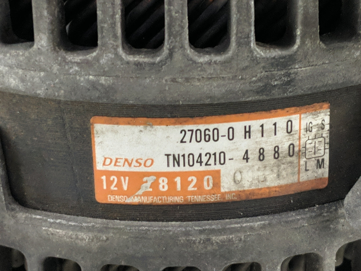 2007-2009 Toyota Camry Alternator Replacement Generator Charging Assembly Engine OEM P/N:27060-0 H110 Fits OEM Used Auto Par