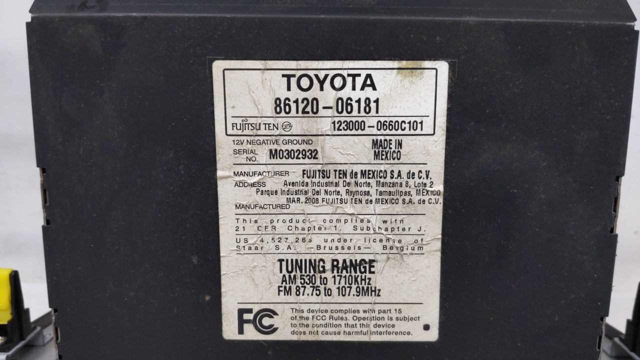 2007-2009 Toyota Camry Am Fm Cd Player Radio Receiver - Oemusedautoparts1.com