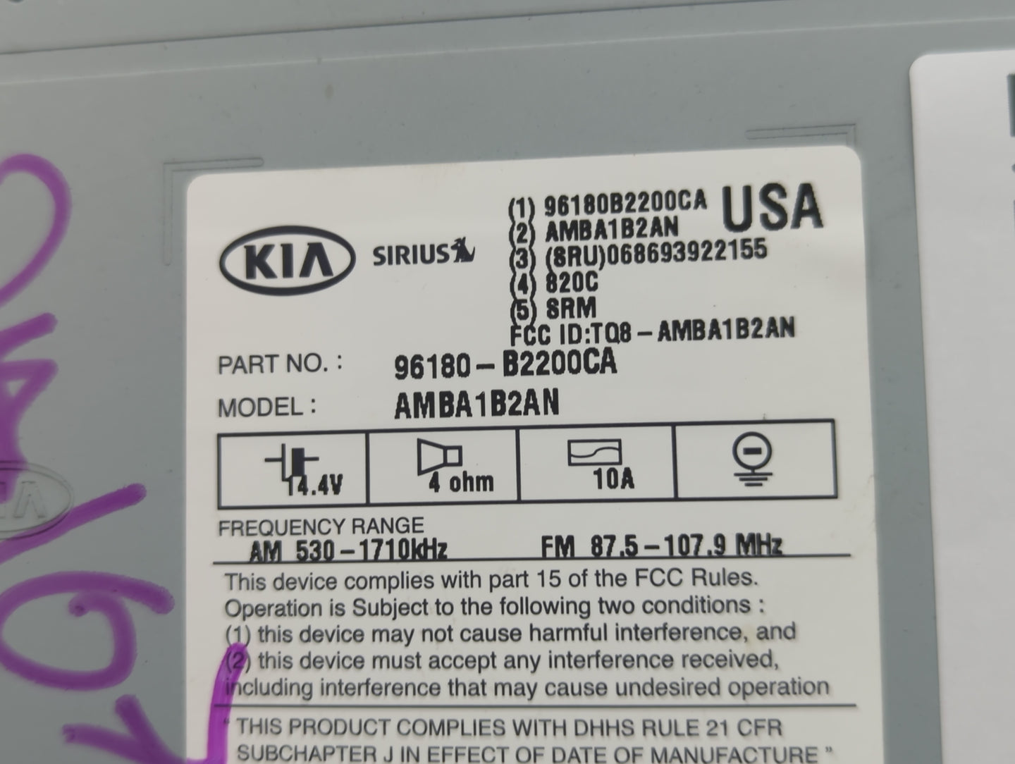 2009 Toyota Camry Radio AM FM Cd Player Receiver Replacement P/N:96180-B2200CA Fits OEM Used Auto Parts - Oemusedautoparts1.