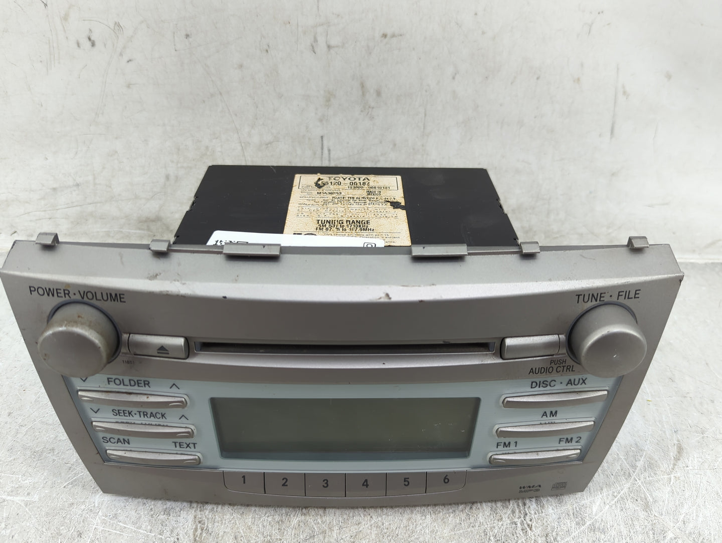 2007-2009 Toyota Camry Radio AM FM Cd Player Receiver Replacement P/N:86120-06182 M3A38583 Fits Fits 2007 2008 2009 OEM Used