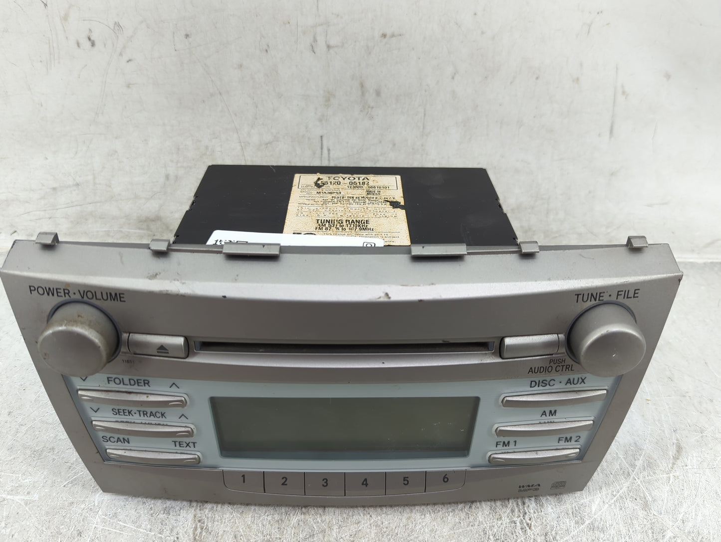 2007-2009 Toyota Camry Radio AM FM Cd Player Receiver Replacement P/N:86120-06182 M3A38583 Fits Fits 2007 2008 2009 OEM Used