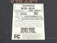 2007-2009 Toyota Camry Radio AM FM Cd Player Receiver Replacement P/N:86120-06181 123000-0660D101 Fits Fits 2007 2008 2009 O