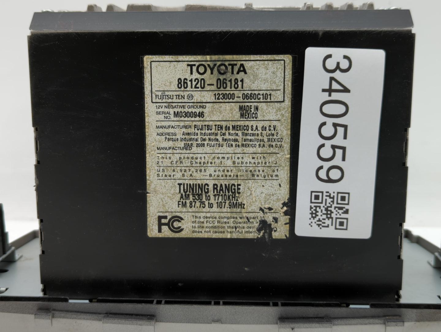 2007-2009 Toyota Camry Radio AM FM Cd Player Receiver Replacement P/N:86120-06182 86120-33890 Fits Fits 2007 2008 2009 OEM U