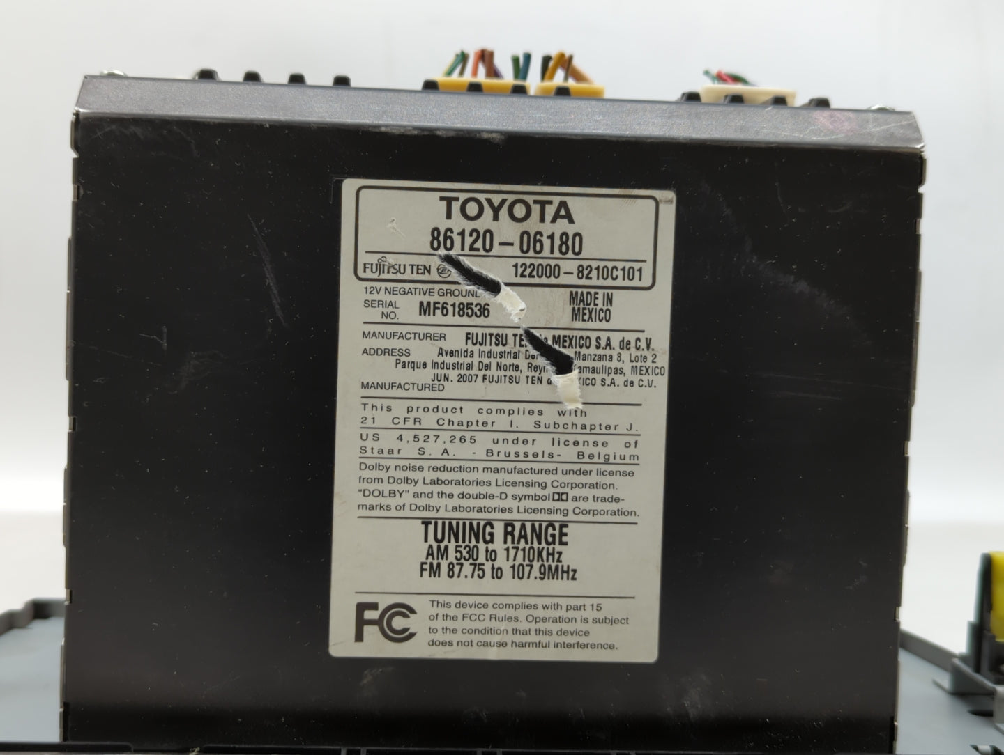 2007-2009 Toyota Camry Am Fm Cd Player Radio Receiver - Oemusedautoparts1.com