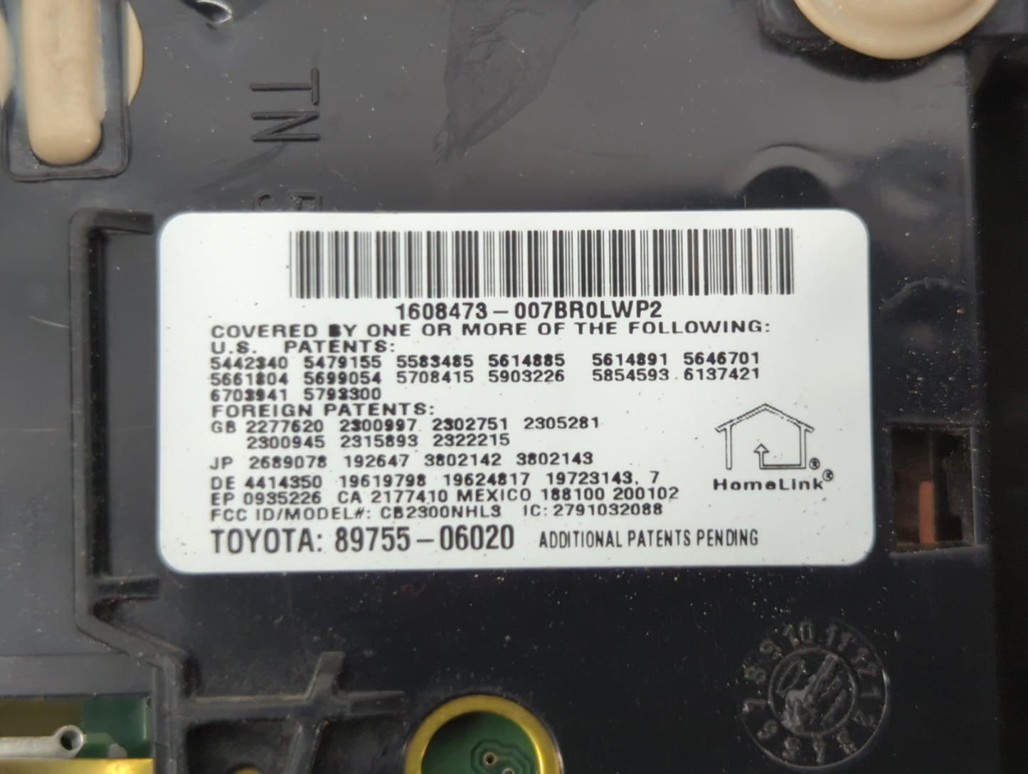 2009 Toyota Camry Overhead Roof Console Beige - Oemusedautoparts1.com