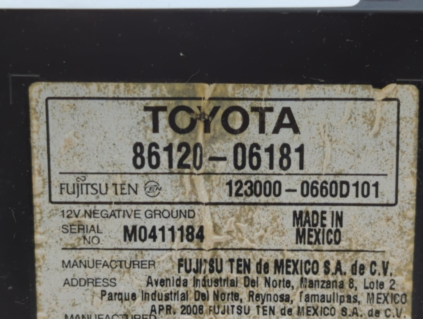 2007-2009 Toyota Camry Am Fm Cd Player Radio Receiver - Oemusedautoparts1.com