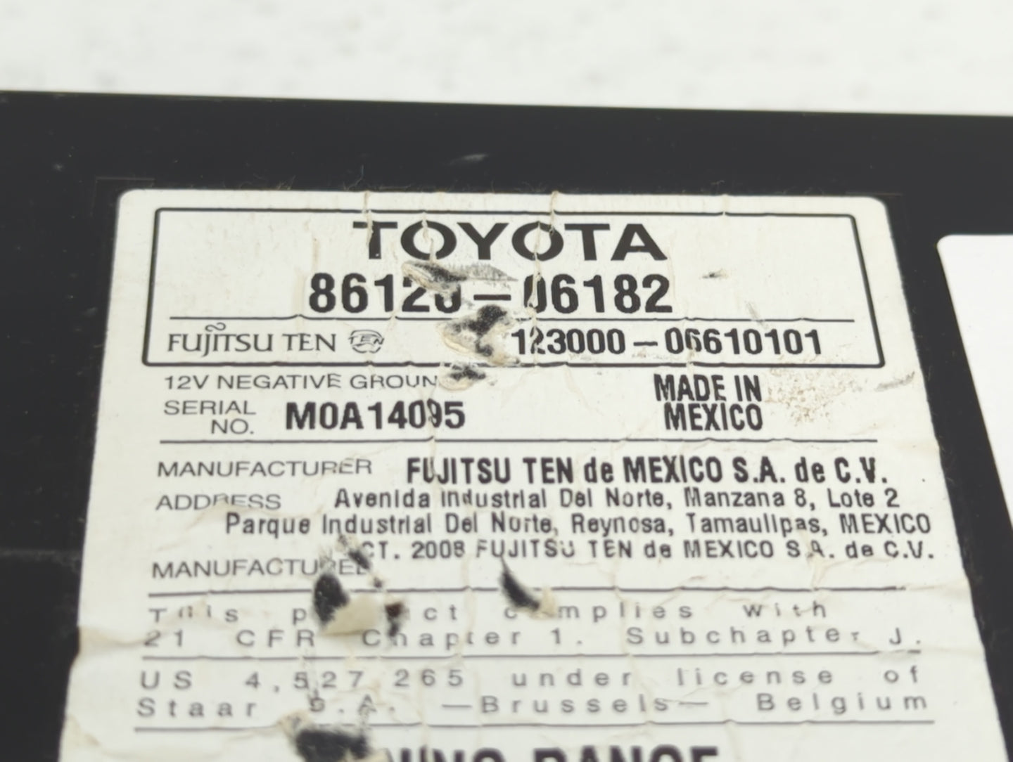 2007-2009 Toyota Camry Am Fm Cd Player Radio Receiver - Oemusedautoparts1.com