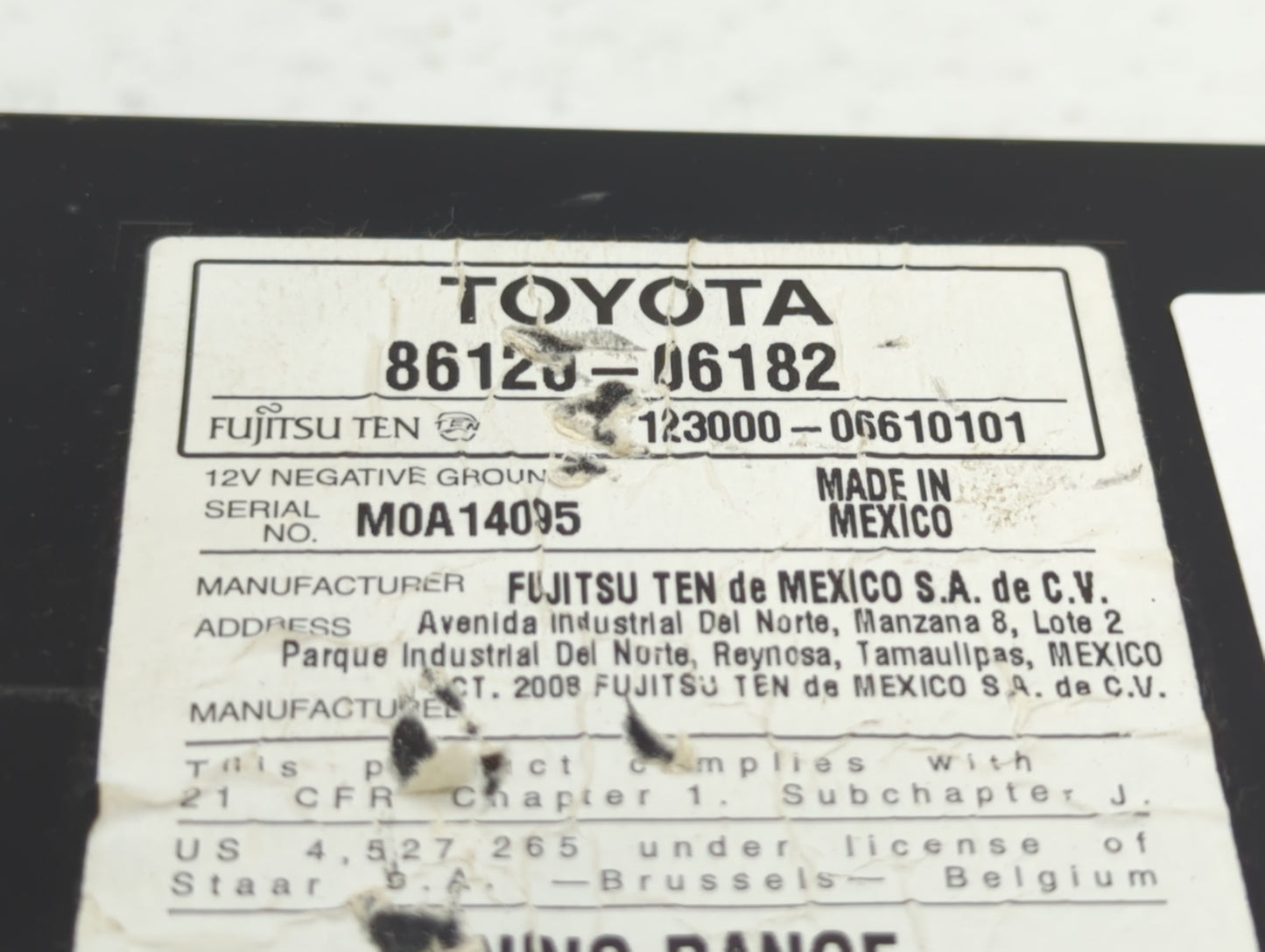 2007-2009 Toyota Camry Am Fm Cd Player Radio Receiver - Oemusedautoparts1.com