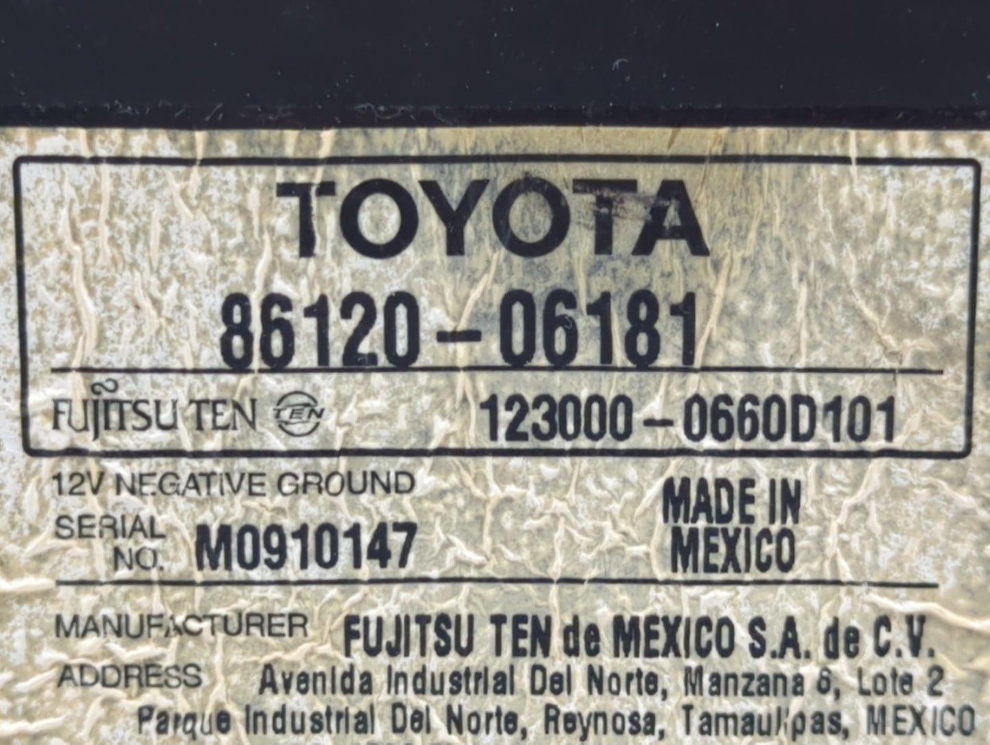 2007-2009 Toyota Camry Am Fm Cd Player Radio Receiver - Oemusedautoparts1.com