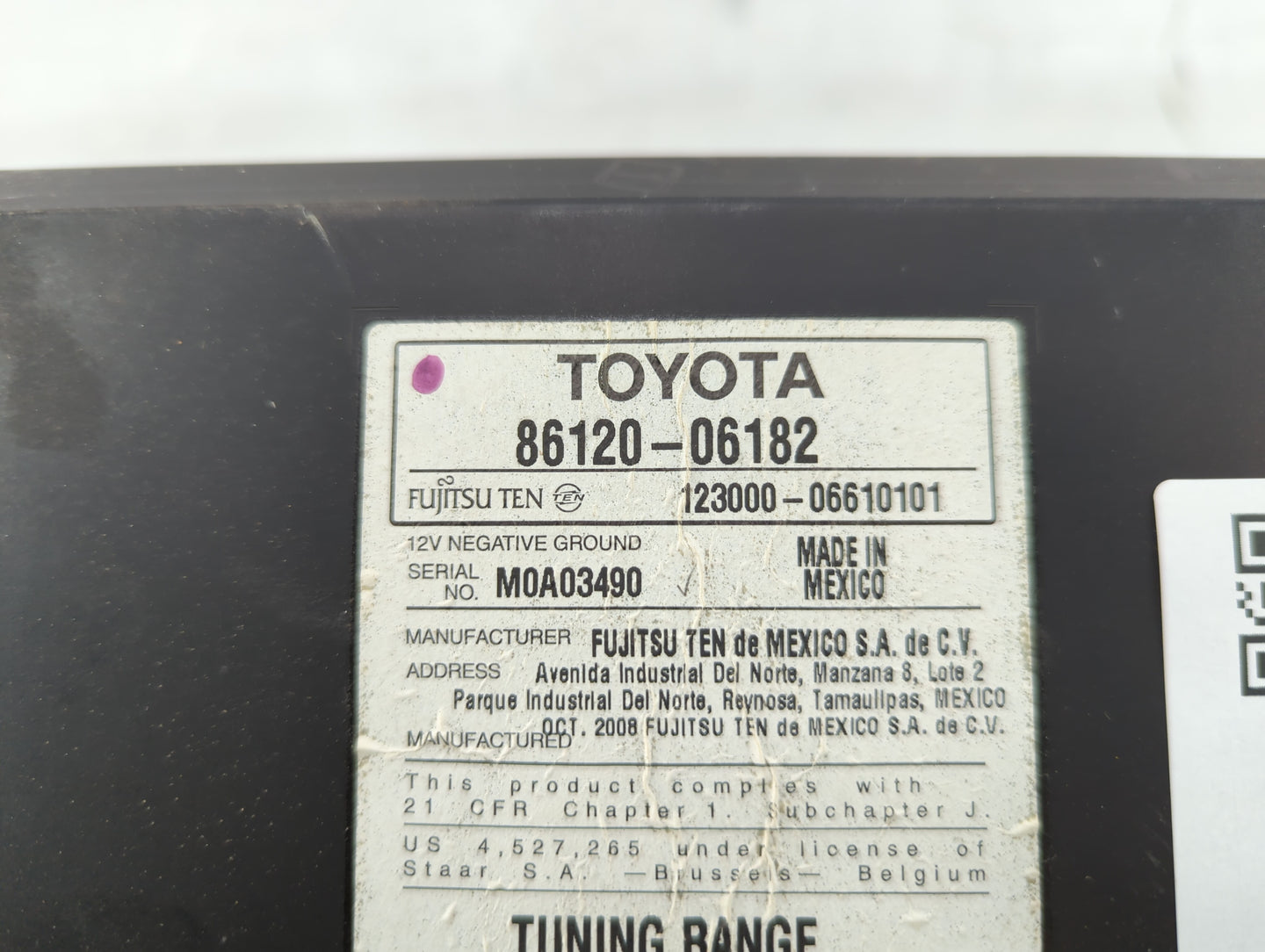 2007-2009 Toyota Camry Am Fm Cd Player Radio Receiver - Oemusedautoparts1.com