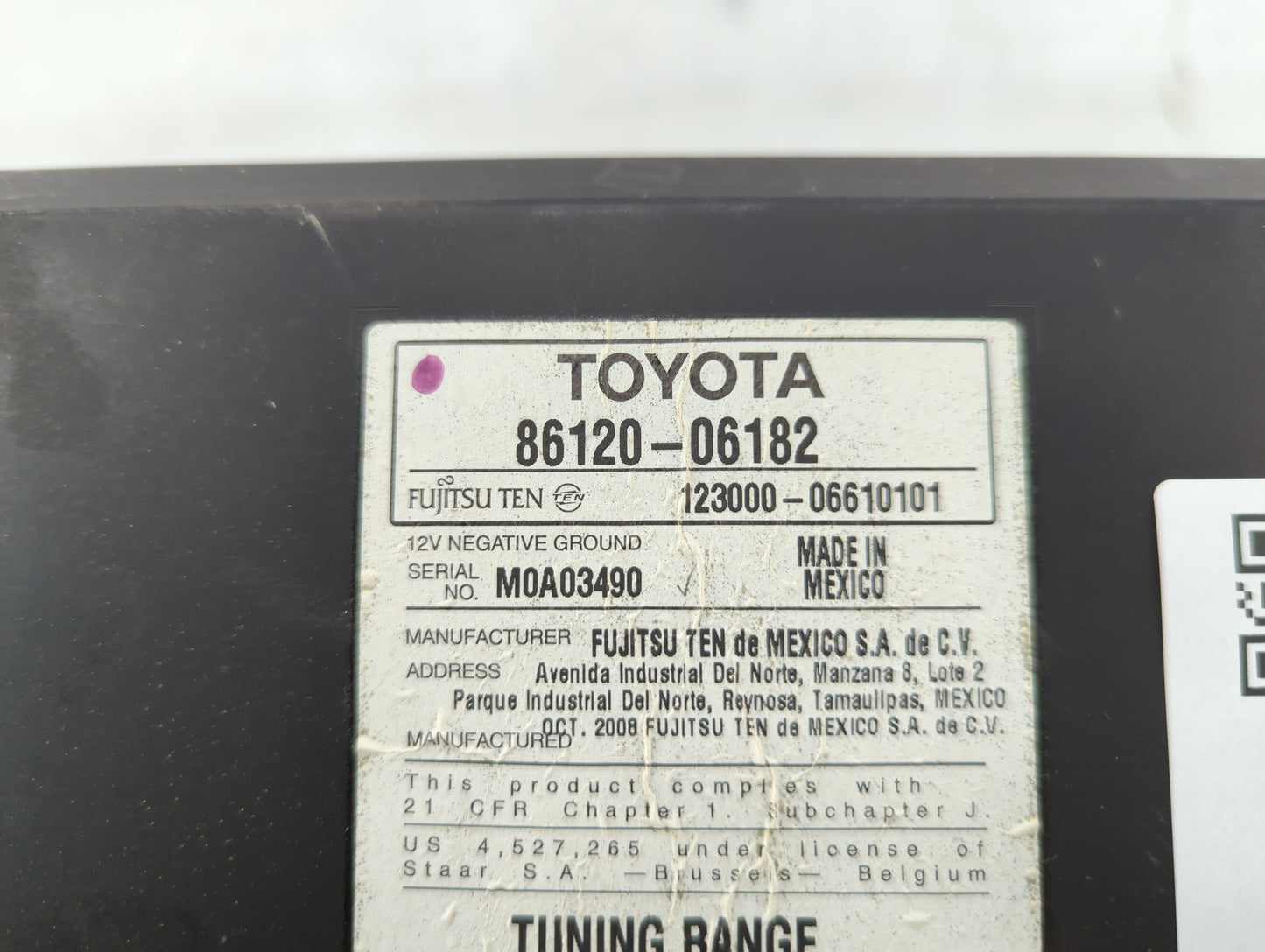 2007-2009 Toyota Camry Am Fm Cd Player Radio Receiver - Oemusedautoparts1.com