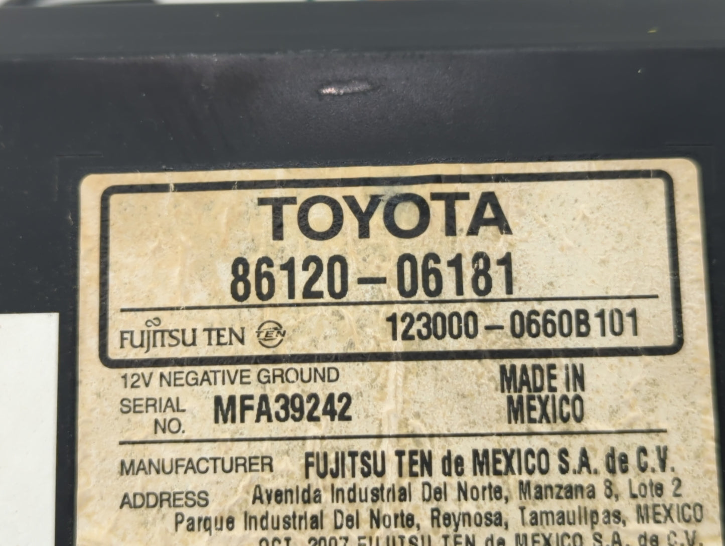 2007-2009 Toyota Camry Am Fm Cd Player Radio Receiver - Oemusedautoparts1.com