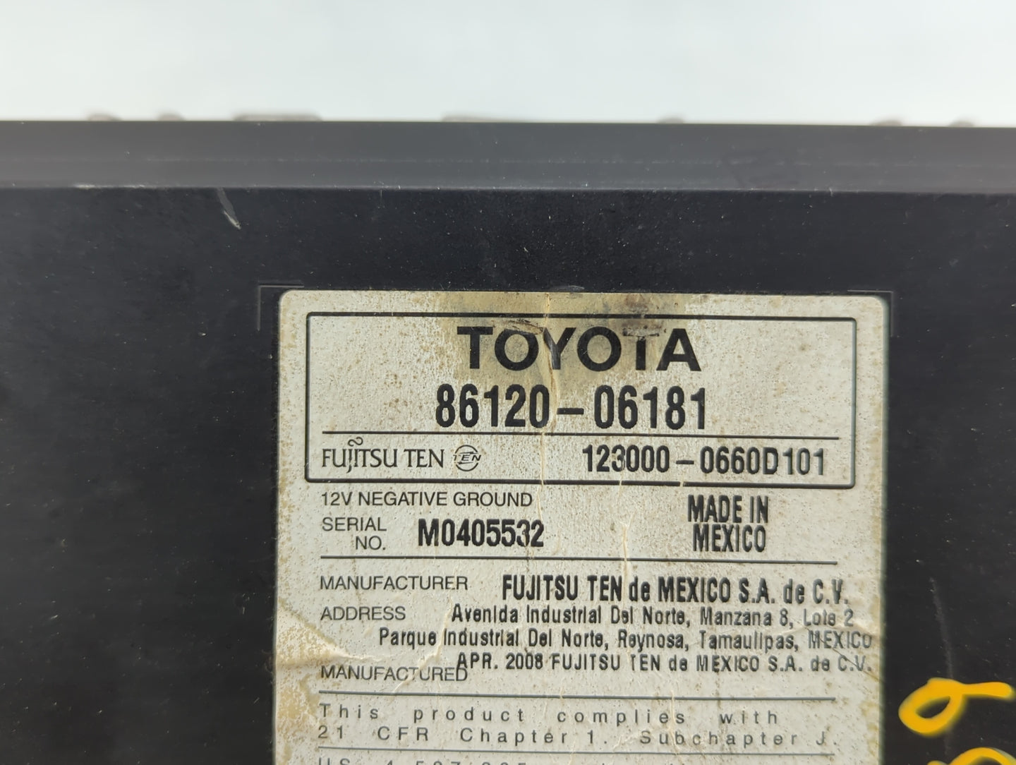 2007-2009 Toyota Camry Am Fm Cd Player Radio Receiver - Oemusedautoparts1.com