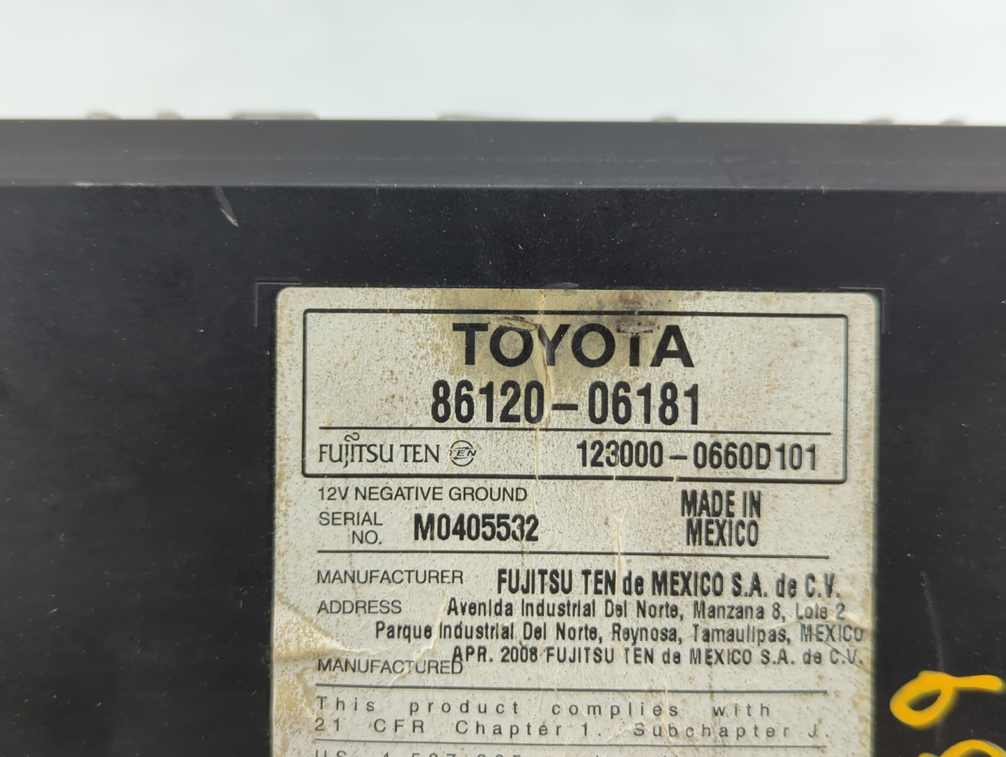 2007-2009 Toyota Camry Am Fm Cd Player Radio Receiver - Oemusedautoparts1.com