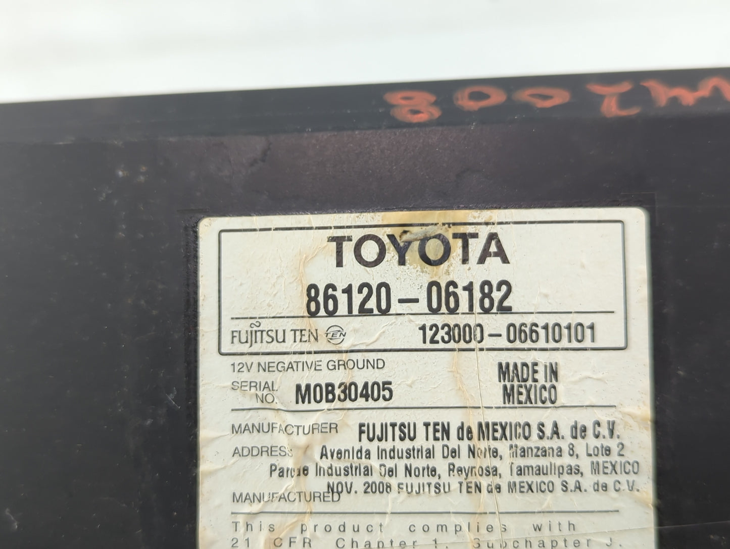 2007-2009 Toyota Camry Radio AM FM Cd Player Receiver Replacement P/N:86120-06182 86120-06181 Fits Fits 2007 2008 2009 OEM U