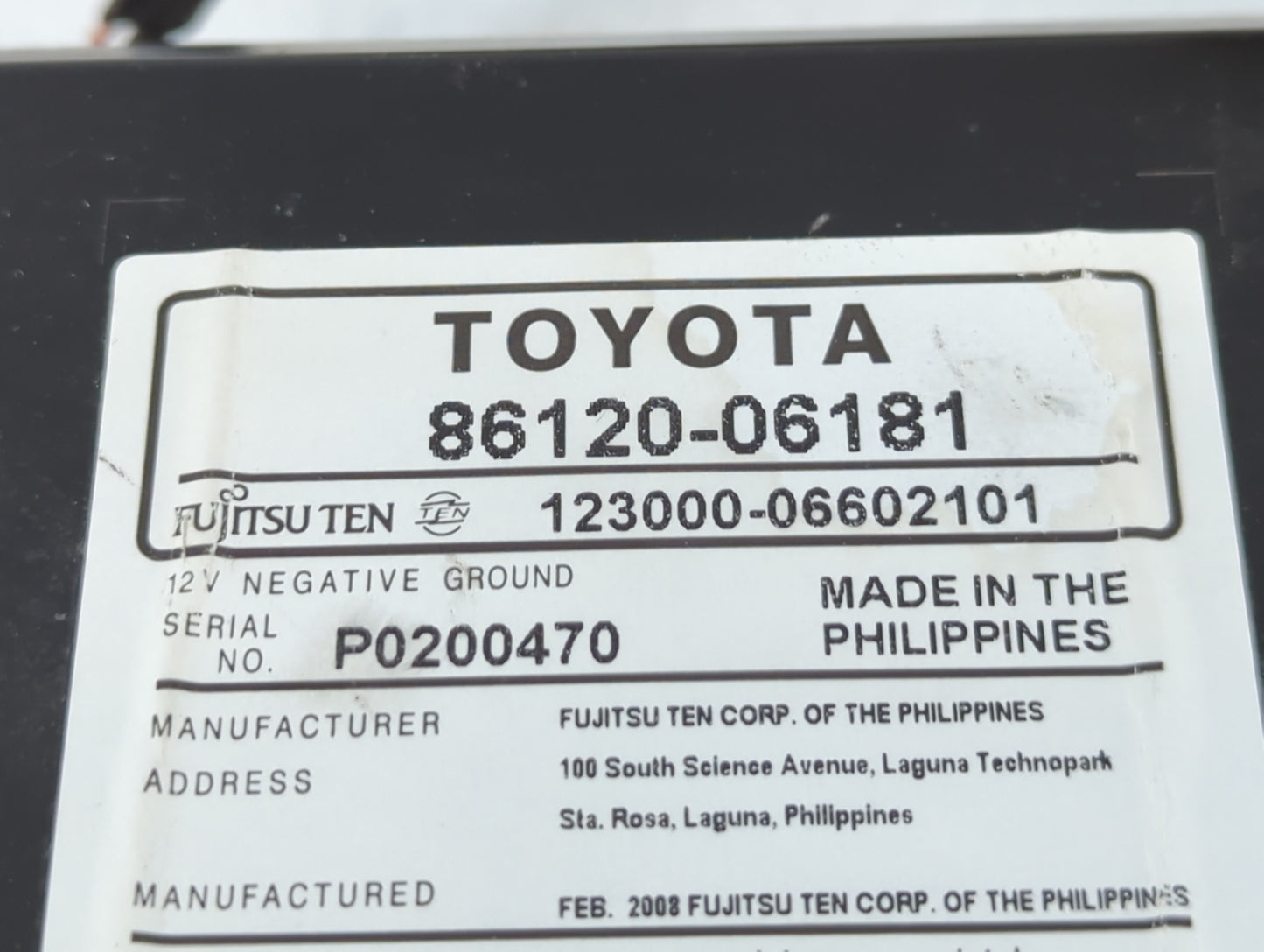 2007-2009 Toyota Camry Am Fm Cd Player Radio Receiver - Oemusedautoparts1.com