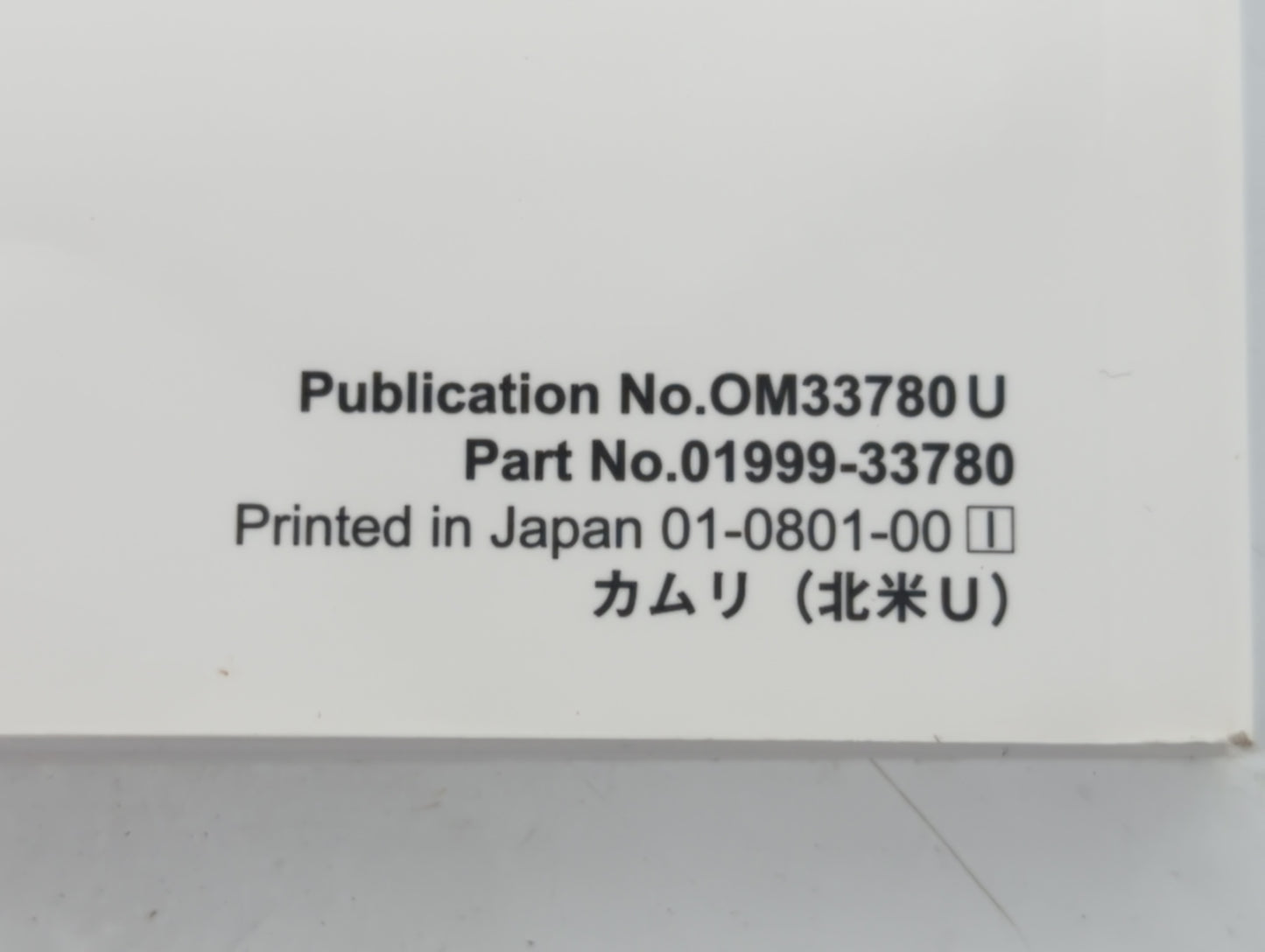 2009 Toyota Camry Owners Manual Book Guide P/N:01999-33780 OEM Used Auto Parts - Oemusedautoparts1.com