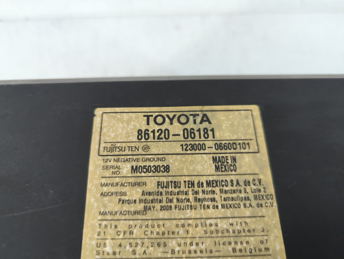 2007-2009 Toyota Camry Am Fm Cd Player Radio Receiver - Oemusedautoparts1.com