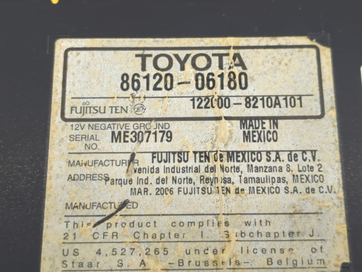 2007-2009 Toyota Camry Am Fm Cd Player Radio Receiver 763669 - Oemusedautoparts1.com