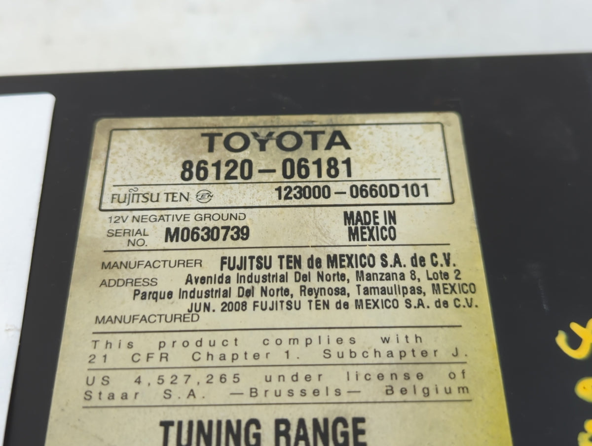 2007-2009 Toyota Camry Am Fm Cd Player Radio Receiver 767055 - Oemusedautoparts1.com