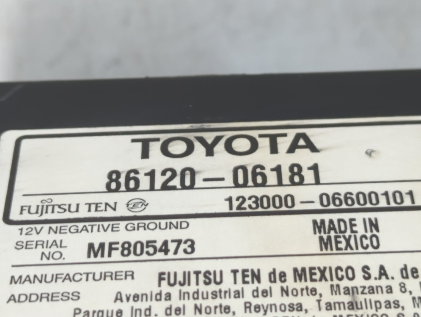 2007-2011 Toyota Camry Radio AM FM Cd Player Receiver Replacement P/N:86120-06181 Fits Fits 2007 2008 2009 2010 2011 OEM Use