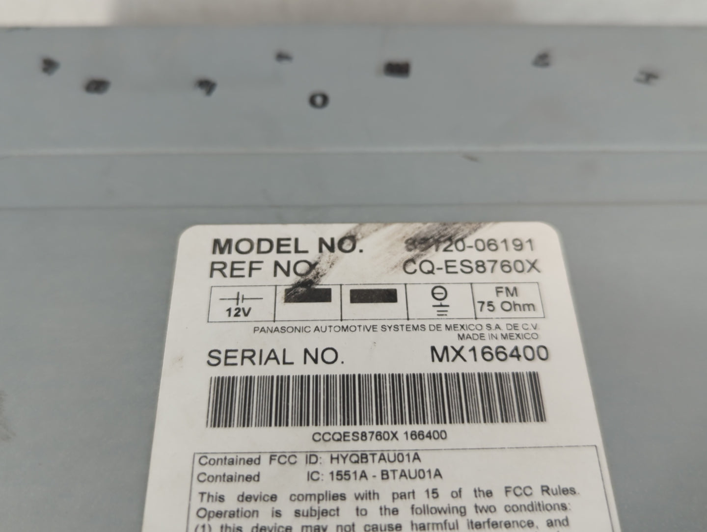 2007-2009 Toyota Camry Radio AM FM Cd Player Receiver Replacement P/N:85120-06191 Fits Fits 2007 2008 2009 OEM Used Auto Par