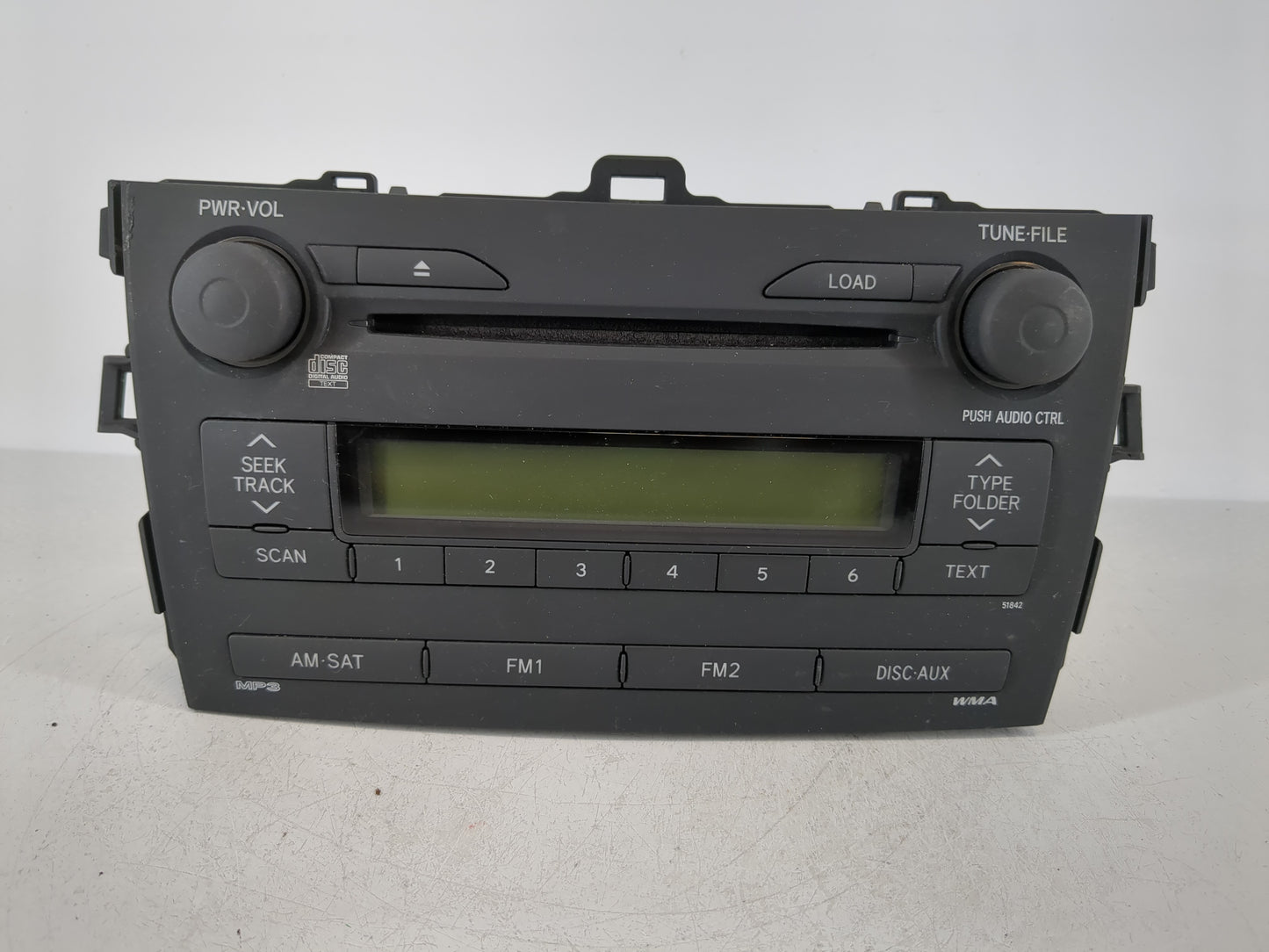 2009 Toyota Corolla Radio AM FM Cd Player Receiver Replacement P/N:86120-12B40 Fits OEM Used Auto Parts - Oemusedautoparts1.