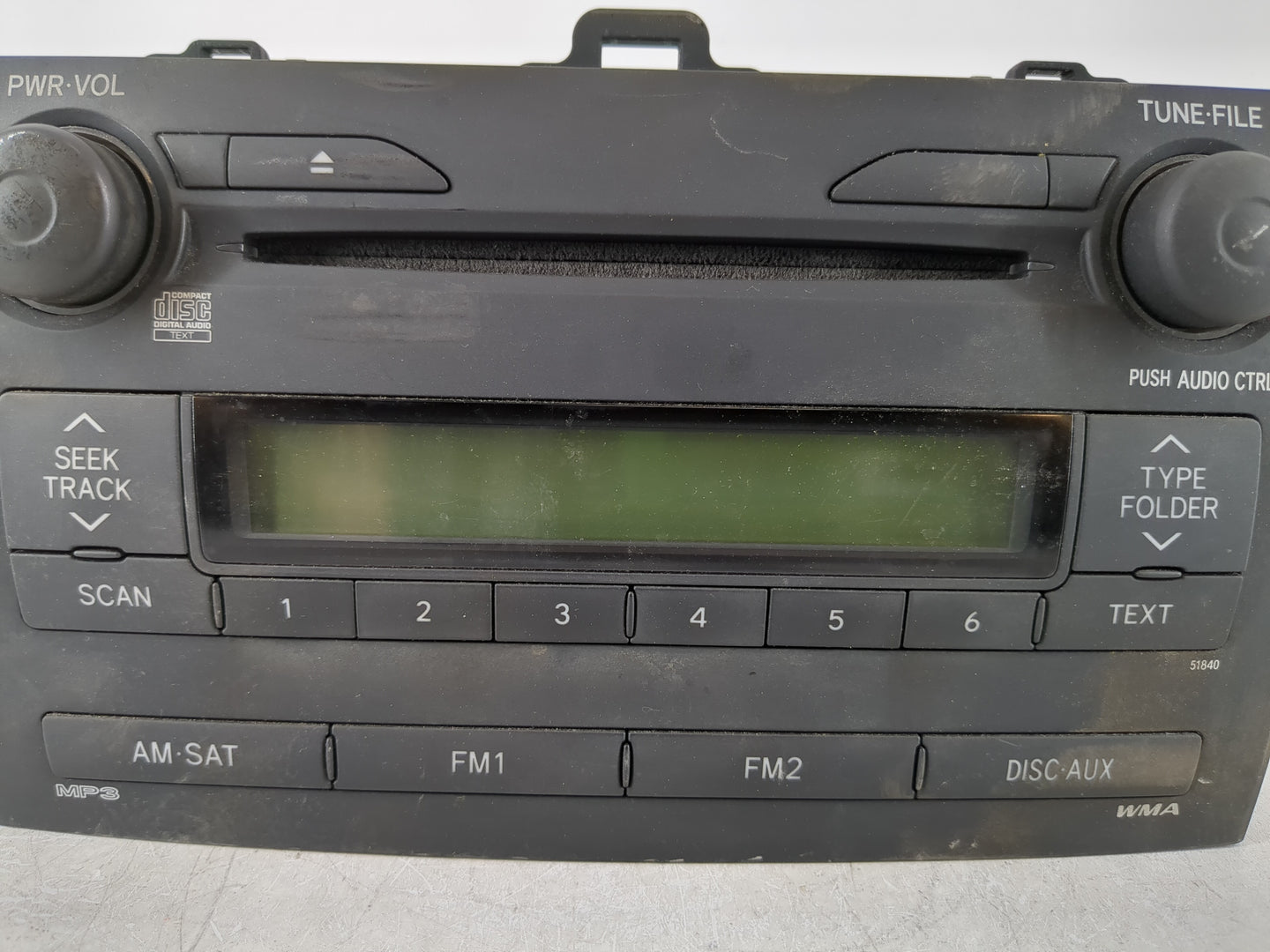 2009 Toyota Corolla Radio AM FM Cd Player Receiver Replacement P/N:86120-12B30 Fits OEM Used Auto Parts - Oemusedautoparts1.