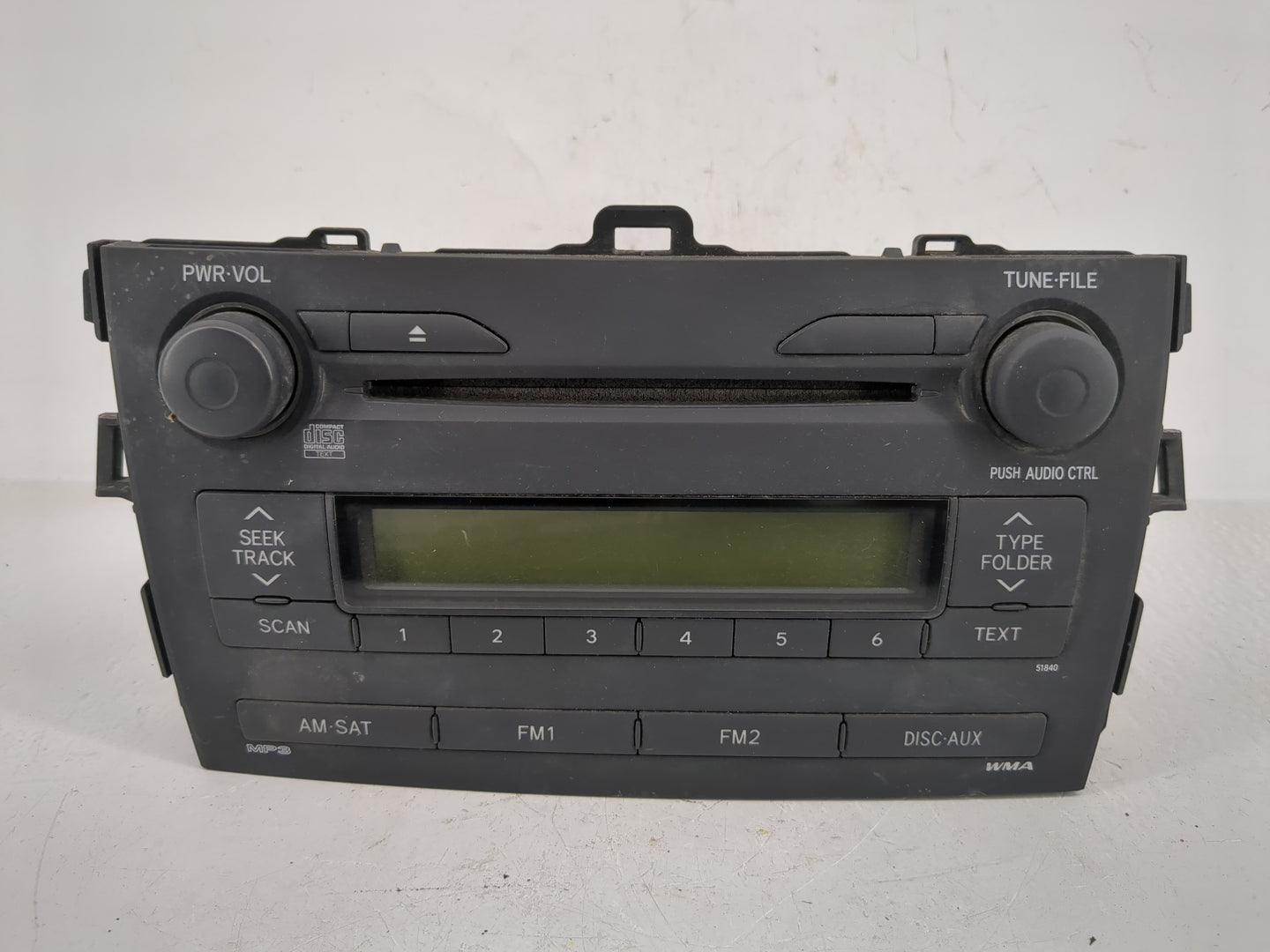 2009 Toyota Corolla Radio AM FM Cd Player Receiver Replacement P/N:86120-12B30 Fits OEM Used Auto Parts - Oemusedautoparts1.