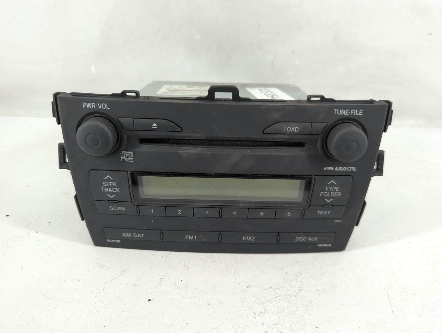 2009 Toyota Corolla Radio AM FM Cd Player Receiver Replacement P/N:86120-12B40 Fits OEM Used Auto Parts - Oemusedautoparts1.