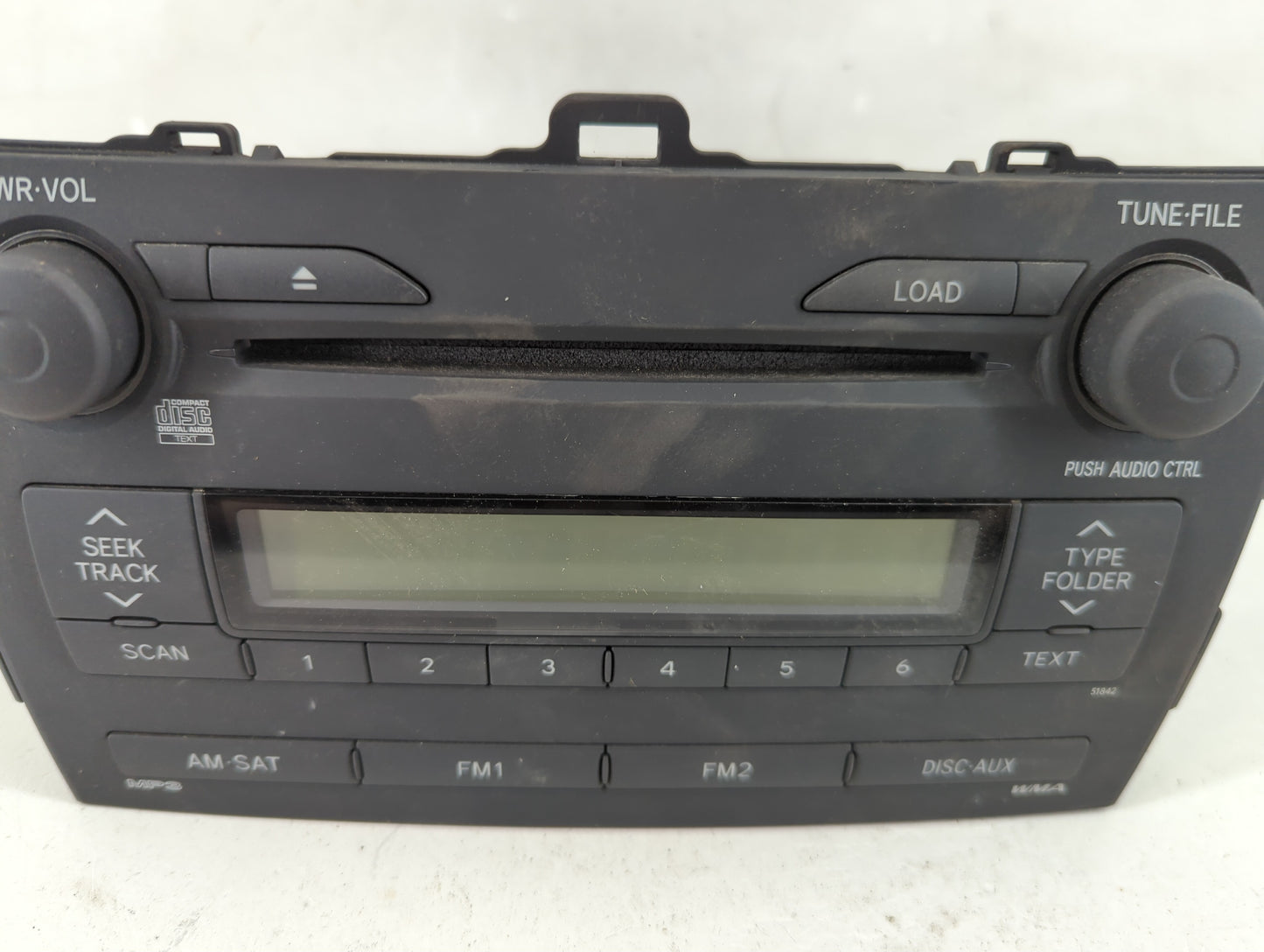 2009 Toyota Corolla Radio AM FM Cd Player Receiver Replacement P/N:86120-12B40 Fits OEM Used Auto Parts - Oemusedautoparts1.