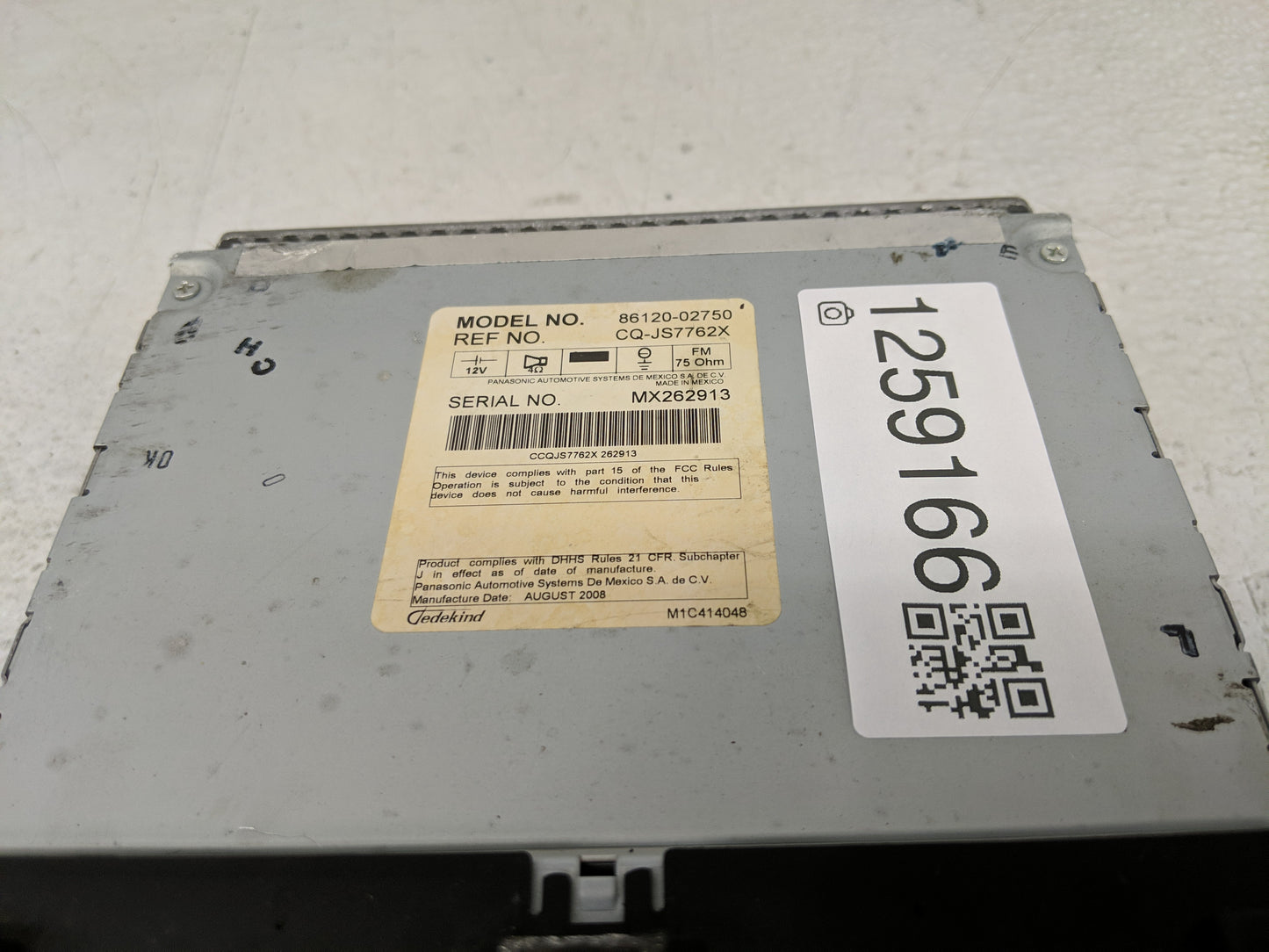 2009 Toyota Corolla Radio AM FM Cd Player Receiver Replacement P/N:86120-02750 Fits OEM Used Auto Parts - Oemusedautoparts1.