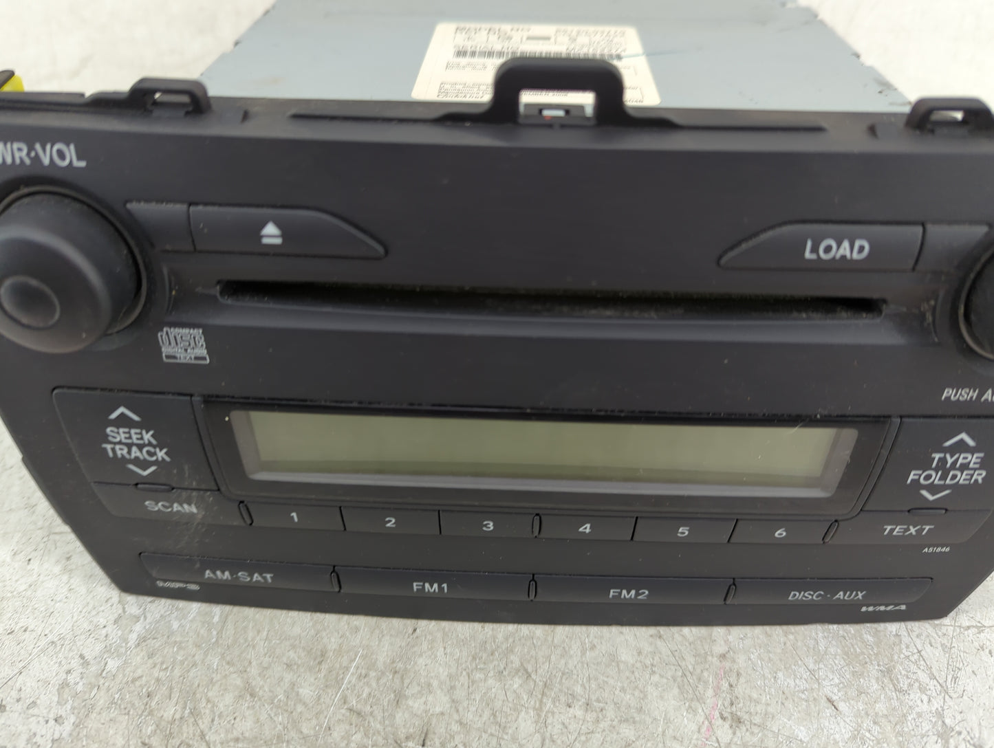 2009 Toyota Corolla Radio AM FM Cd Player Receiver Replacement P/N:86120-02770 Fits OEM Used Auto Parts - Oemusedautoparts1.