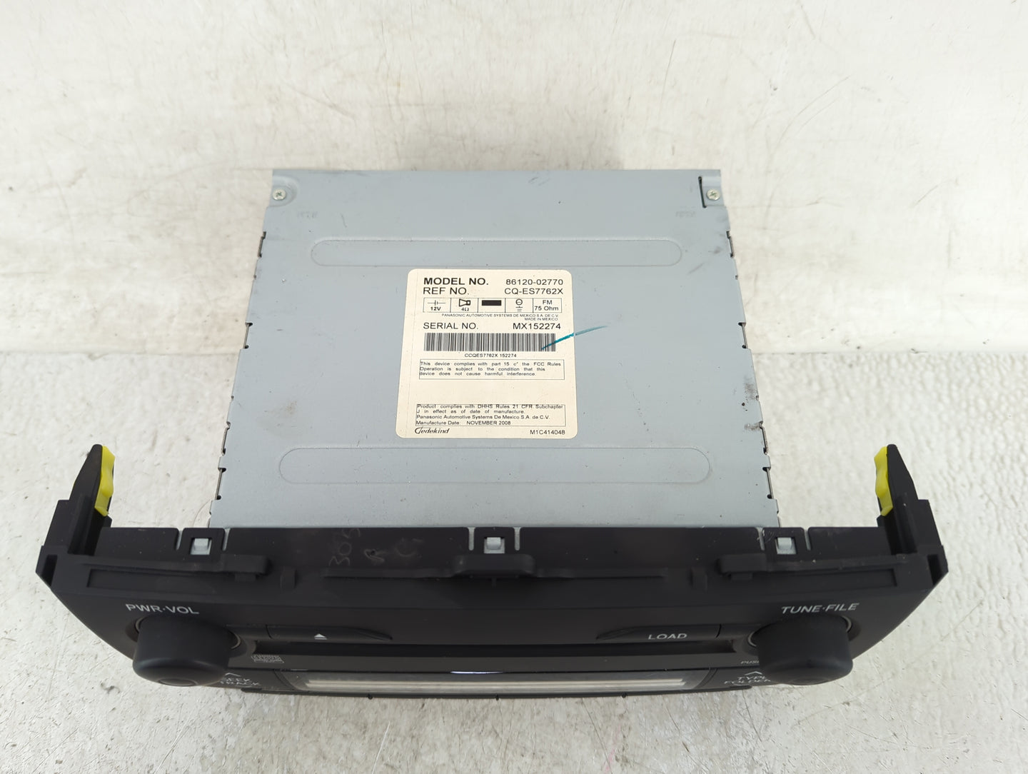 2009 Toyota Corolla Radio AM FM Cd Player Receiver Replacement P/N:86120-02770 Fits OEM Used Auto Parts - Oemusedautoparts1.