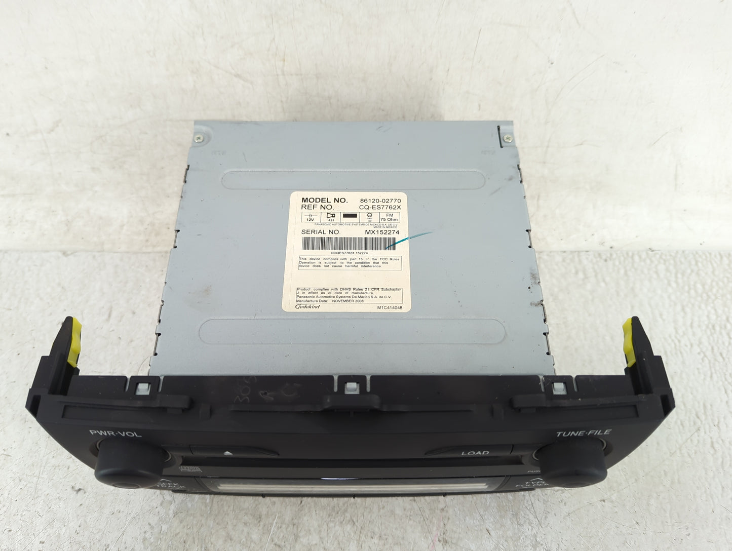 2009 Toyota Corolla Radio AM FM Cd Player Receiver Replacement P/N:86120-02770 Fits OEM Used Auto Parts - Oemusedautoparts1.
