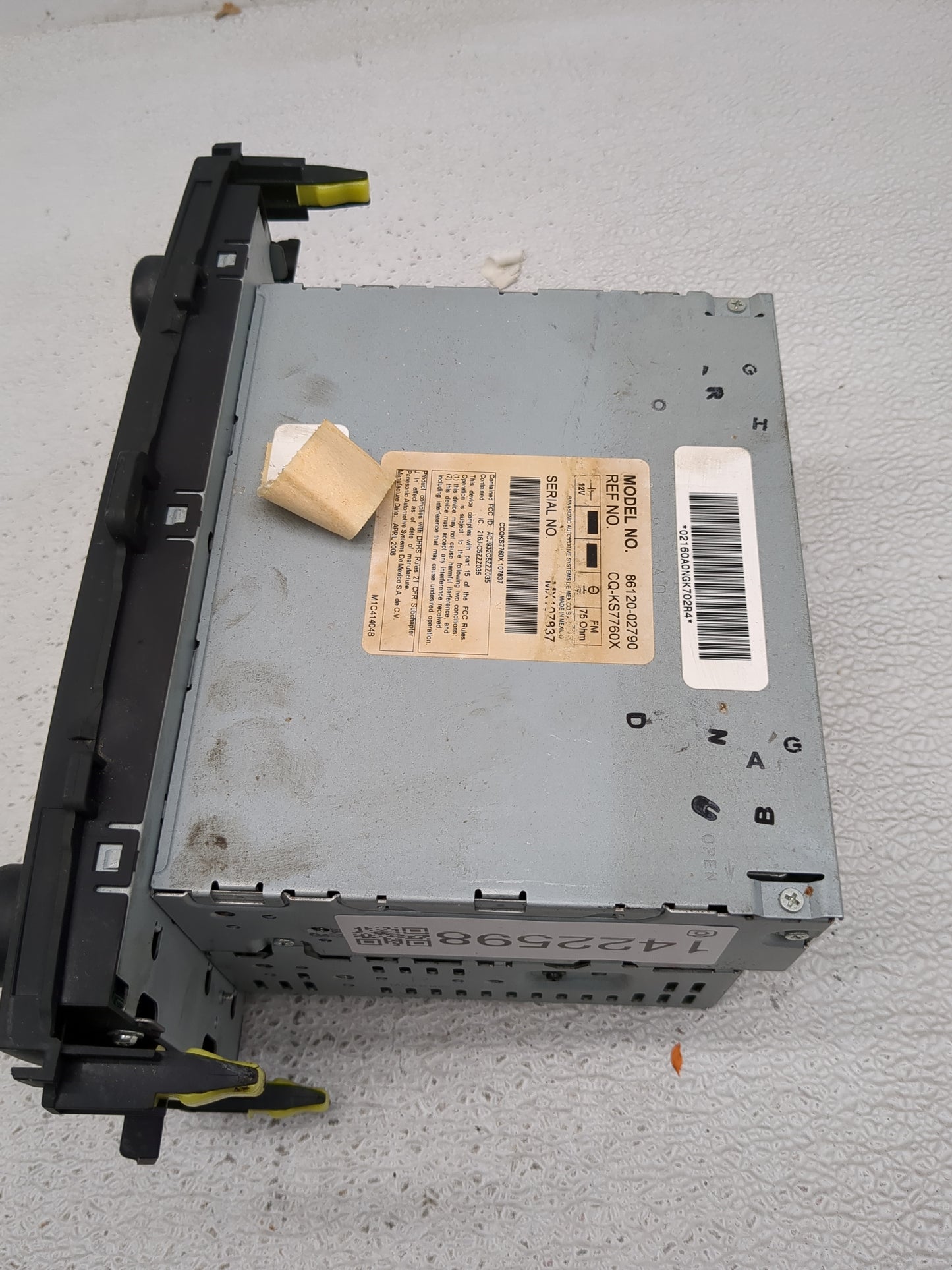 2009 Toyota Corolla Radio AM FM Cd Player Receiver Replacement P/N:86120-02790 Fits OEM Used Auto Parts - Oemusedautoparts1.