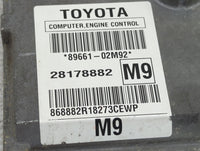 2009-2010 Toyota Corolla PCM Engine Control Computer ECU ECM PCU OEM P/N:89661-02M92 Fits Fits 2009 2010 OEM Used Auto Parts