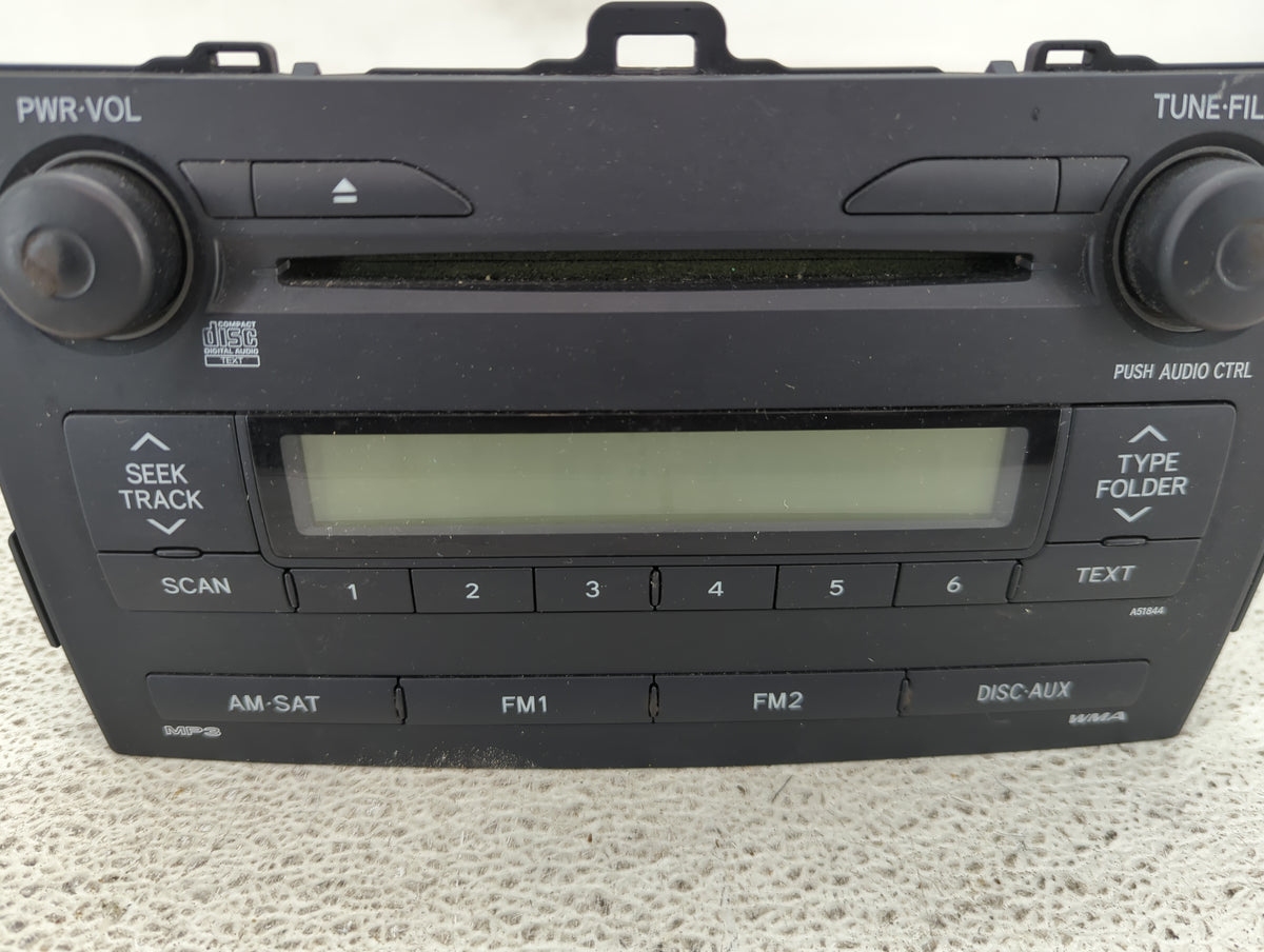 2009 Toyota Corolla Radio AM FM Cd Player Receiver Replacement P/N:86120-02750 OEM Used Auto Parts - Oemusedautoparts1.com