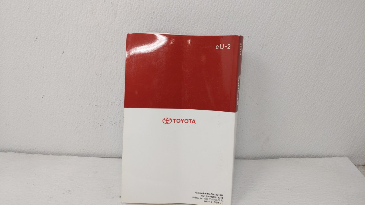 2009 Toyota Corolla Owners Manual Book Guide OEM Used Auto Parts - Oemusedautoparts1.com