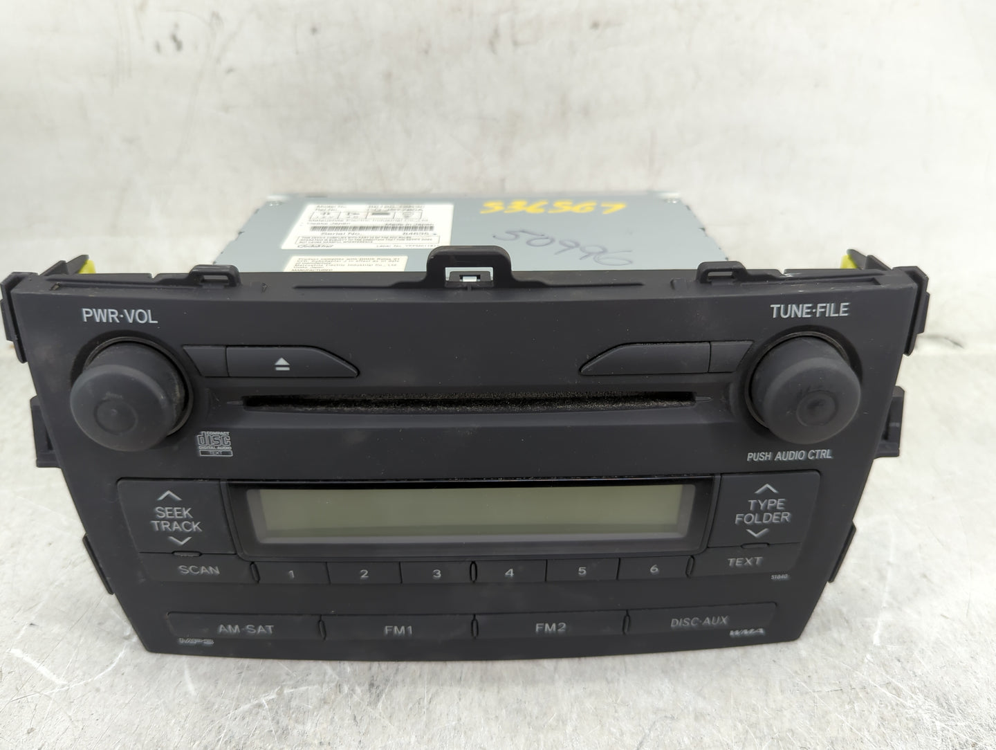2009 Toyota Corolla Radio AM FM Cd Player Receiver Replacement P/N:8612012B30 86120-12B30, CQ-JS7760A Fits OEM Used Auto Par