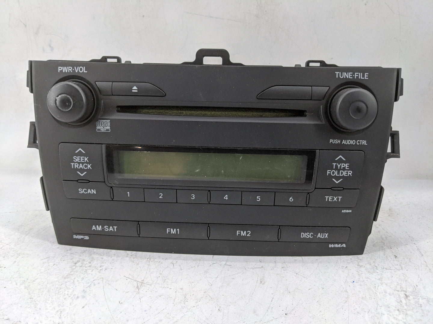 2009 Toyota Corolla Radio AM FM Cd Player Receiver Replacement P/N:86120-02750 CQ-JS7762X, A51844 Fits OEM Used Auto Parts -