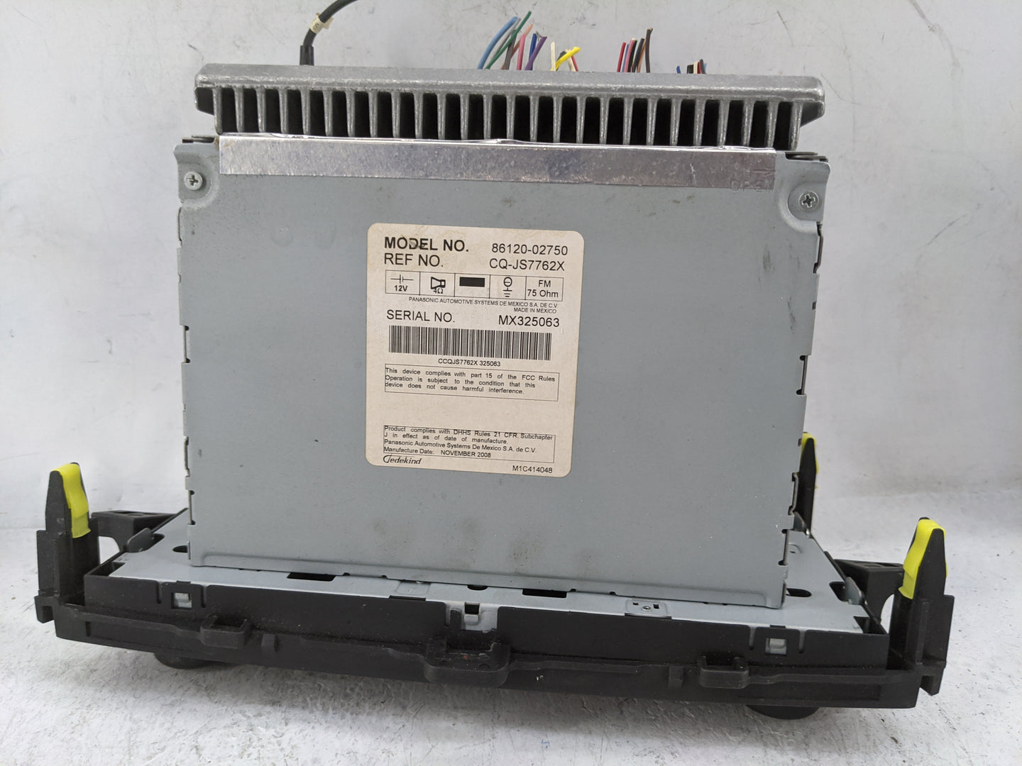 2009 Toyota Corolla Radio AM FM Cd Player Receiver Replacement P/N:86120-02750 CQ-JS7762X, A51844 Fits OEM Used Auto Parts -
