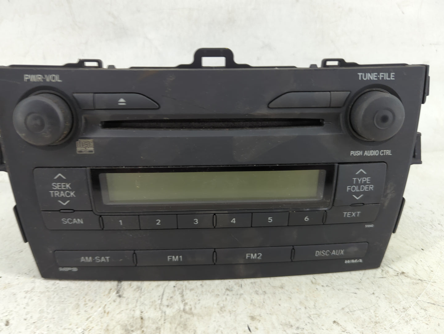 2009 Toyota Corolla Radio AM FM Cd Player Receiver Replacement P/N:86120-12B30 CQ-JS7760A Fits OEM Used Auto Parts - Oemused