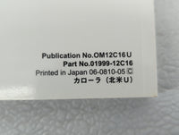 2009 Toyota Corolla Owners Manual Book Guide OEM Used Auto Parts - Oemusedautoparts1.com