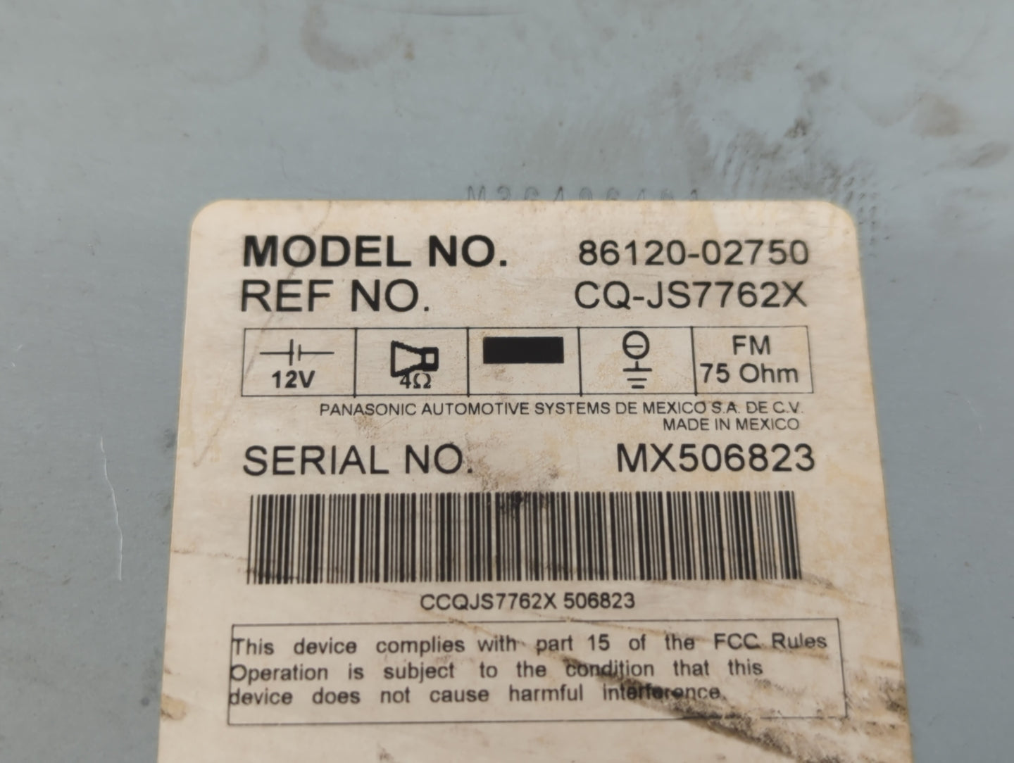 2009-2009 Toyota Corolla Am Fm Cd Player Radio Receiver - Oemusedautoparts1.com