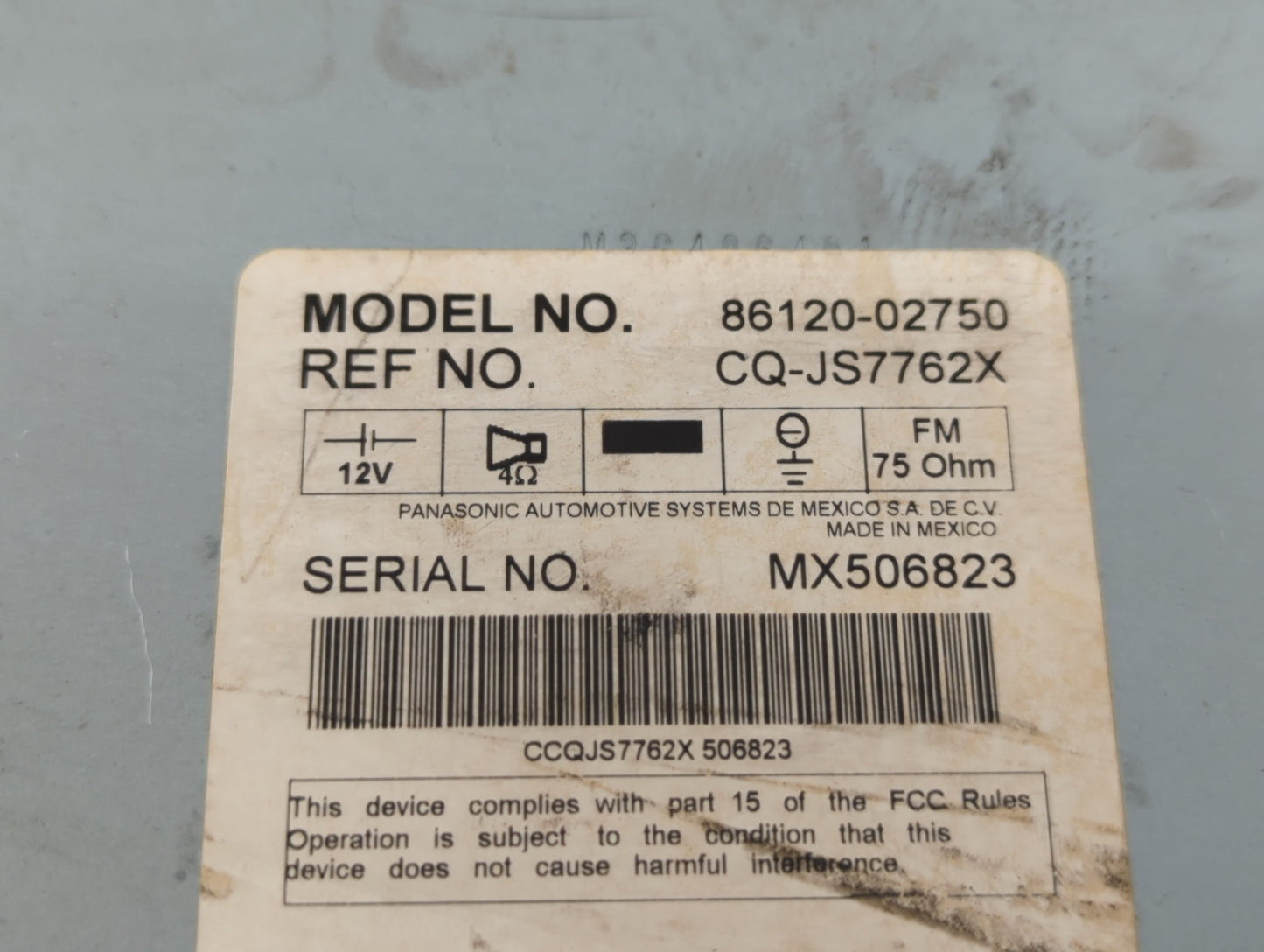 2009-2009 Toyota Corolla Am Fm Cd Player Radio Receiver - Oemusedautoparts1.com