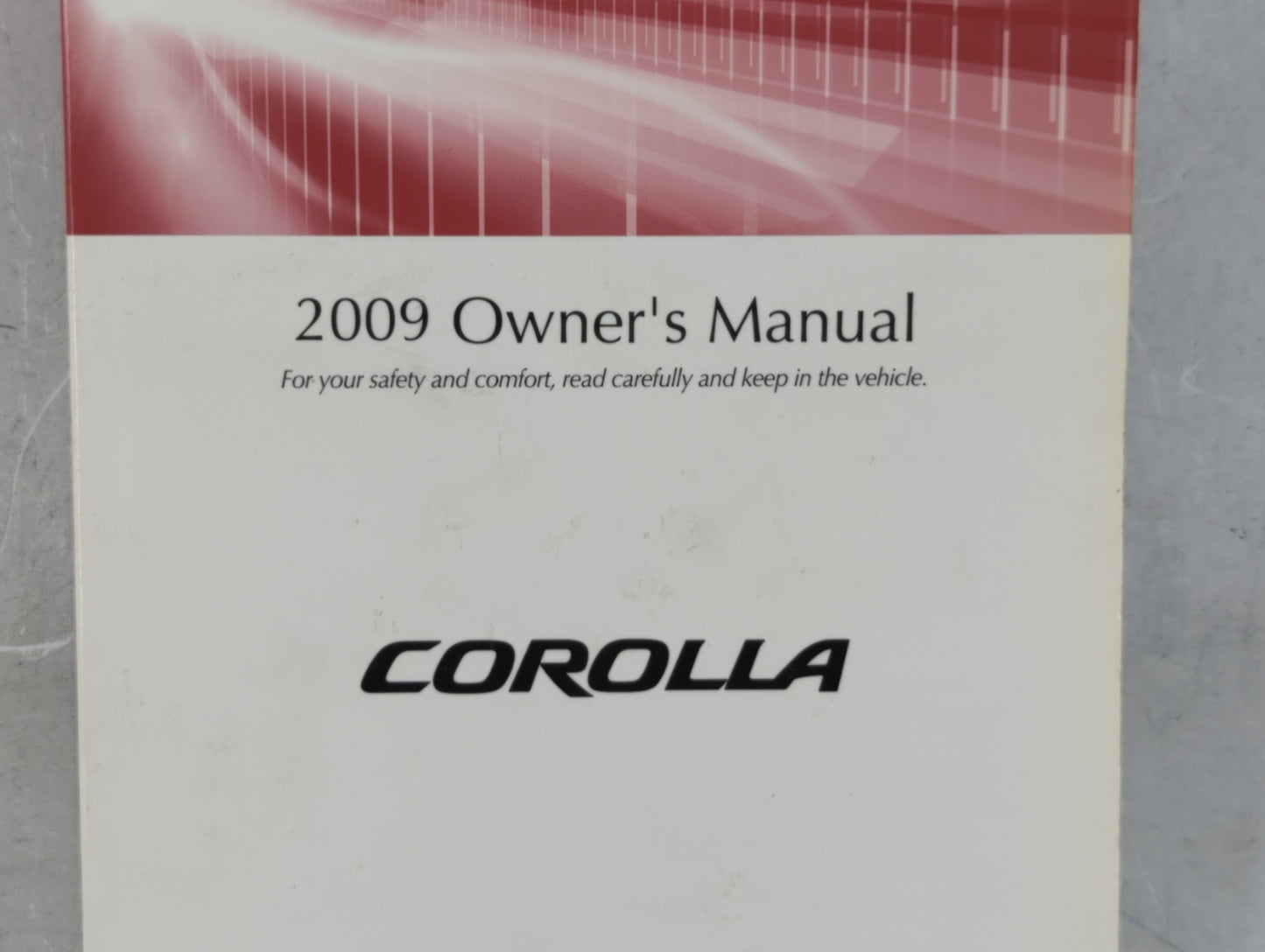 2009 Toyota Corolla Owners Manual Book Guide P/N:01999-12C16 OEM Used Auto Parts - Oemusedautoparts1.com