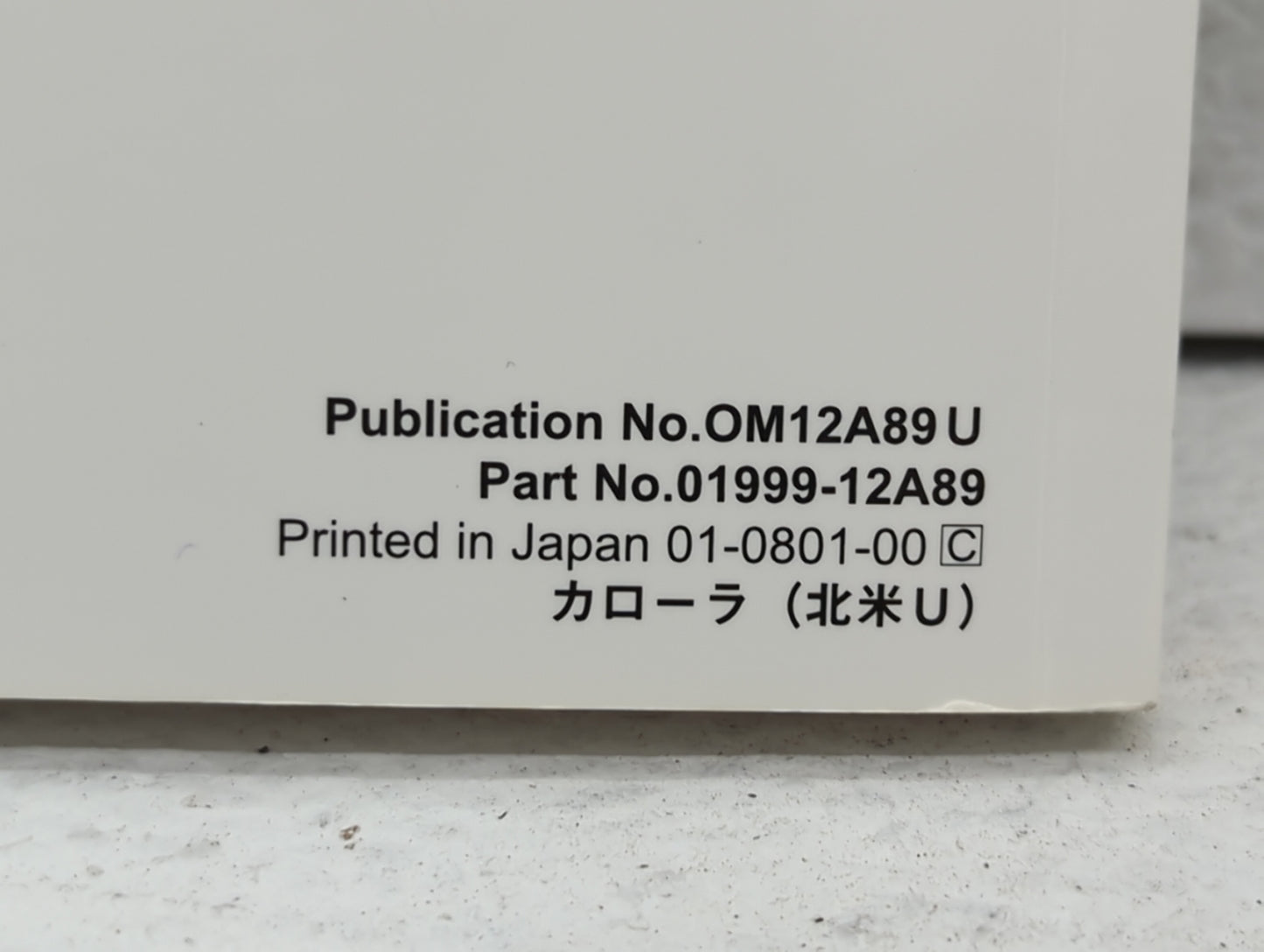 2009 Toyota Corolla Owners Manual Book Guide P/N:01999-12A89 OEM Used Auto Parts - Oemusedautoparts1.com